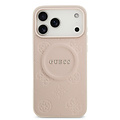 Guess Guess iPhone 17 Pro/iPhone 18 Pro Coque rigide MagSafe PU motif pivoine estampé à chaud - Rose