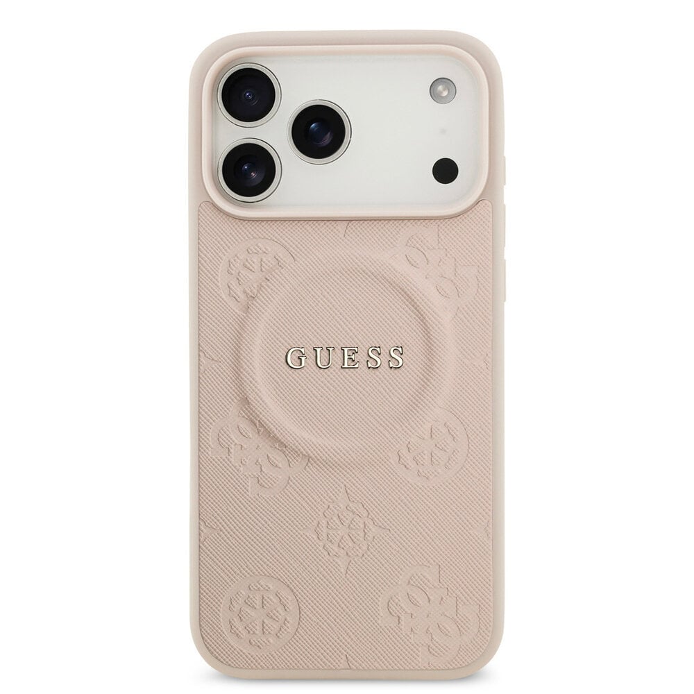Guess Guess iPhone 17 Pro Back cover case - HC Magsafe PU With Peony Hot Stamp - Pink