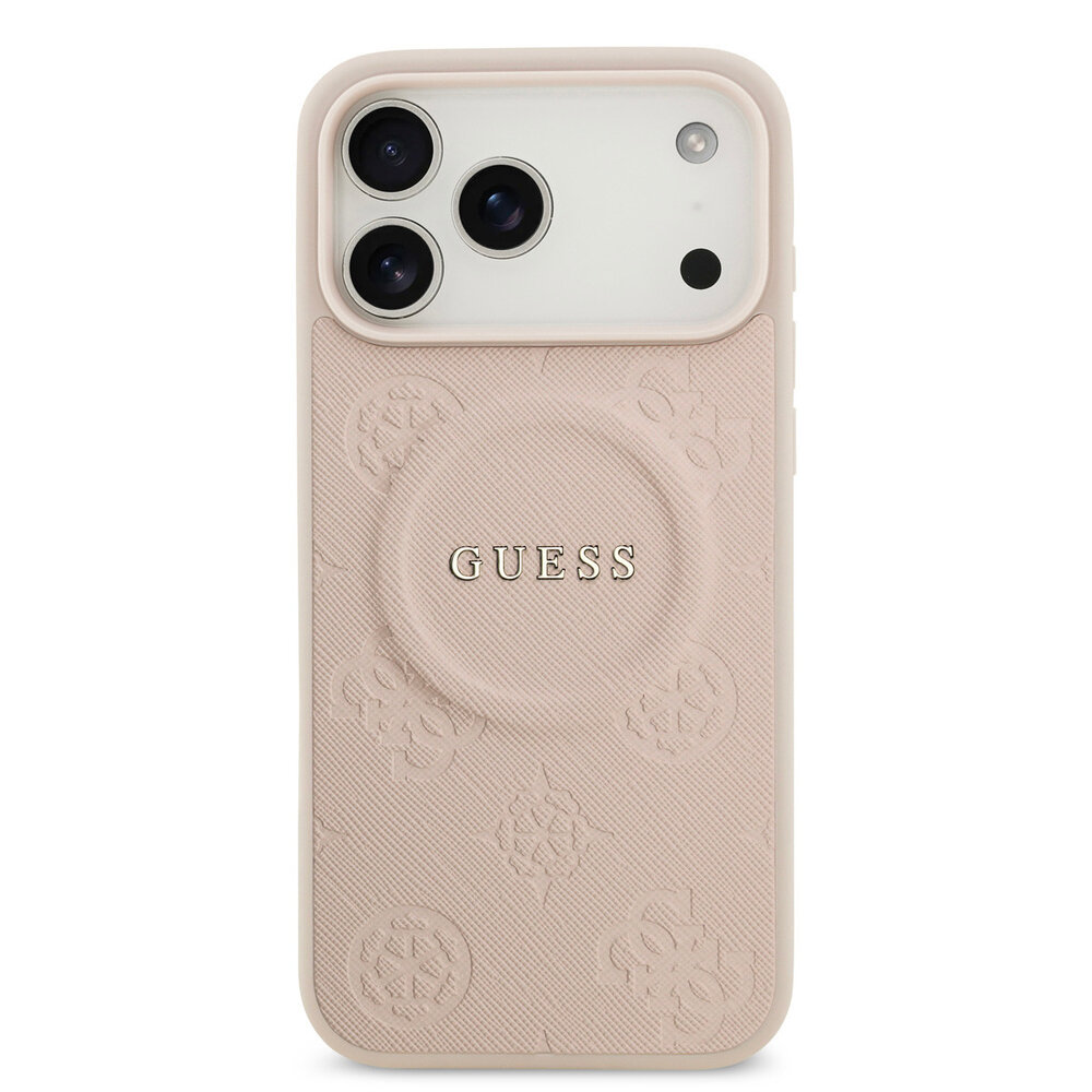 Guess Guess iPhone 17 Pro Back cover coque - HC Magsafe PU With Peony Hot Stamp - Rose Guess Guess iPhone 17 Pro Back cover coque - HC Magsafe PU With Peony Hot Stamp - Rose