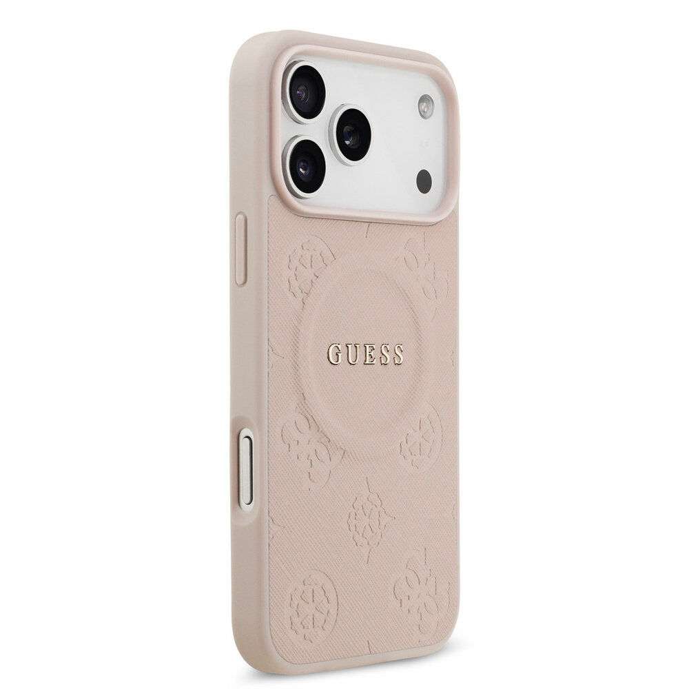 Guess Guess iPhone 17 Pro Back cover coque - HC Magsafe PU With Peony Hot Stamp - Rose Guess Guess iPhone 17 Pro Back cover coque - HC Magsafe PU With Peony Hot Stamp - Rose