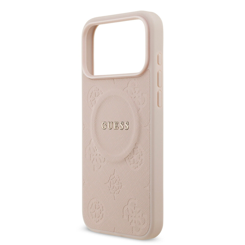 Guess Guess iPhone 17 Pro Back cover case - HC Magsafe PU With Peony Hot Stamp - Pink