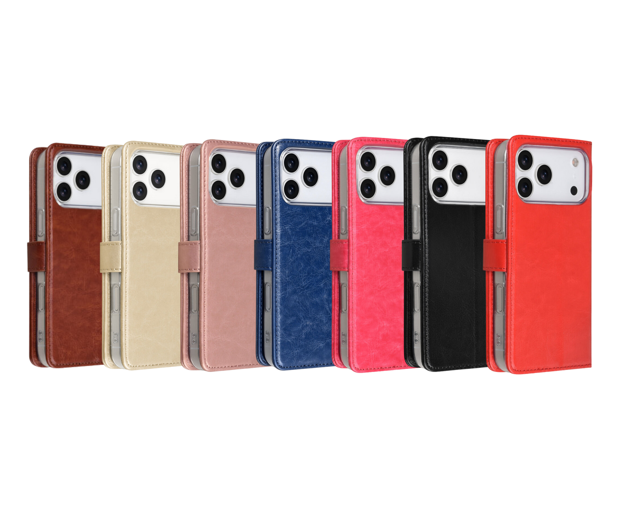 TUNIQ TUNIQ iPhone 18 Pro Max Back cover case - PU+TPU Booktype Case - Rose Gold TUNIQ TUNIQ iPhone 18 Pro Max Back cover case - PU+TPU Booktype Case - Rose Gold
