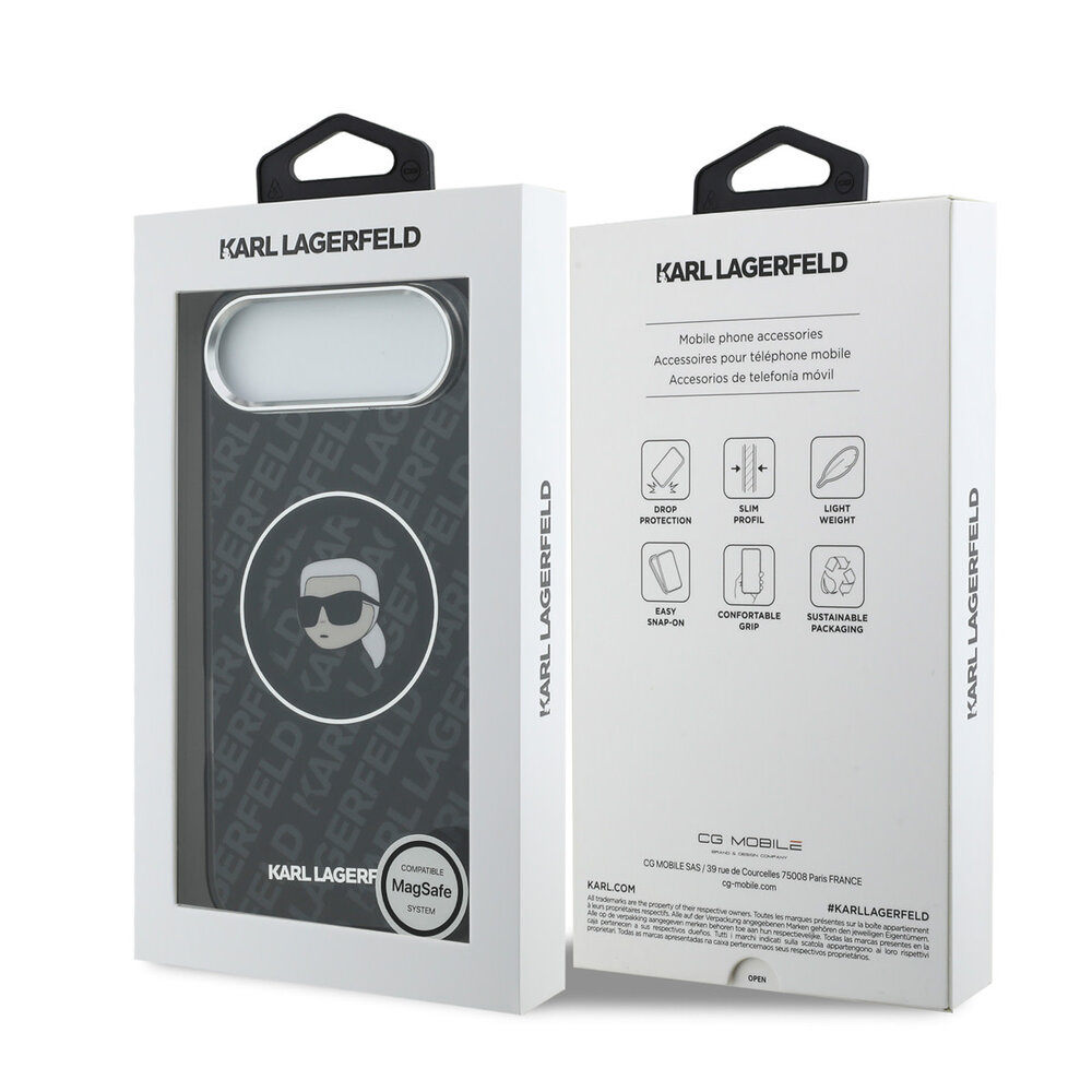 Karl Lagerfeld Karl Lagerfeld iPhone 17 Air Backcover hoesje - MagSafe - IML Karl Head Logo - Zwart Karl Lagerfeld Karl Lagerfeld iPhone 17 Air Backcover hoesje - MagSafe - IML Karl Head Logo - Zwart