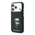 Karl Lagerfeld Karl Lagerfeld iPhone 18 Pro/iPhone 17 Pro Hartschalenhülle - MagSafe - SW - Glattes PU - Ikonik Sketch - Schwarz