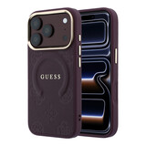 Guess Guess iPhone 18 Pro Max Back cover case - HC Magsafe Saffiano HS Peony & Ring - Burgundy Guess Guess iPhone 18 Pro Max Back cover case - HC Magsafe Saffiano HS Peony & Ring - Burgundy