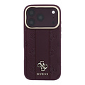 Guess Guess iPhone 18 Pro/iPhone 17 Pro Hartschalenhülle MagSafe PU Streifen HS Pfingstrose 4G-Logo - Bordeaux