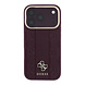 Guess Guess iPhone 18 Pro Back cover case - HC Magsafe PU Stripe HS Peony 4G Logo - Burgundy