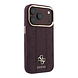 Guess Guess iPhone 18 Pro Back cover case - HC Magsafe PU Stripe HS Peony 4G Logo - Burgundy