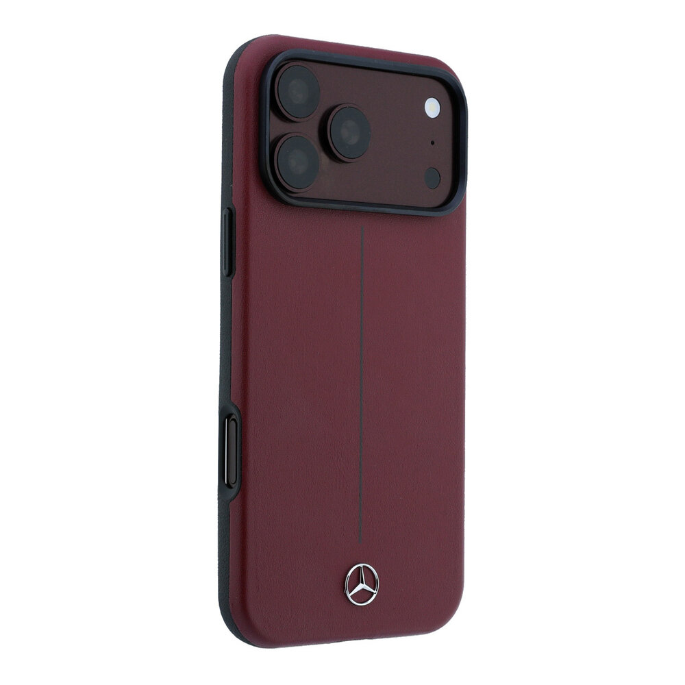 Mercedes-Benz Mercedes-Benz iPhone 18 Pro Max Back-Cover hul - HC Magsafe PU Leather Semi Wrap With Iconic Line - Burgundy Mercedes-Benz Mercedes-Benz iPhone 18 Pro Max Back-Cover hul - HC Magsafe PU Leather Semi Wrap With Iconic Line - Burgundy