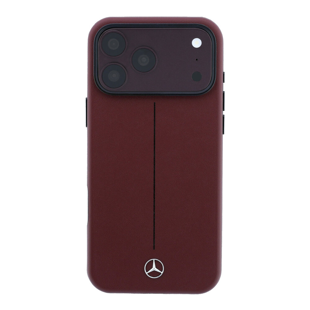 Mercedes-Benz Mercedes-Benz iPhone 18 Pro Max Back-Cover hul - HC Magsafe PU Leather Semi Wrap With Iconic Line - Burgundy Mercedes-Benz Mercedes-Benz iPhone 18 Pro Max Back-Cover hul - HC Magsafe PU Leather Semi Wrap With Iconic Line - Burgundy