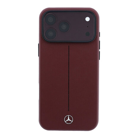 Mercedes-Benz Mercedes-Benz iPhone 18 Pro Max Back-Cover hul - HC Magsafe PU Leather Semi Wrap With Iconic Line - Burgundy Mercedes-Benz Mercedes-Benz iPhone 18 Pro Max Back-Cover hul - HC Magsafe PU Leather Semi Wrap With Iconic Line - Burgundy