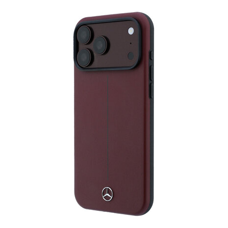 Mercedes-Benz Mercedes-Benz iPhone 18 Pro Max Back-Cover hul - HC Magsafe PU Leather Semi Wrap With Iconic Line - Burgundy Mercedes-Benz Mercedes-Benz iPhone 18 Pro Max Back-Cover hul - HC Magsafe PU Leather Semi Wrap With Iconic Line - Burgundy