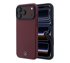 Mercedes-Benz Mercedes-Benz iPhone 18 Pro Max Back-Cover hul - HC Magsafe PU Leather Semi Wrap With Iconic Line - Burgundy Mercedes-Benz Mercedes-Benz iPhone 18 Pro Max Back-Cover hul - HC Magsafe PU Leather Semi Wrap With Iconic Line - Burgundy