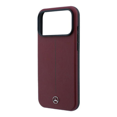 Mercedes-Benz Mercedes-Benz iPhone 18 Pro Max Back-Cover hul - HC Magsafe PU Leather Semi Wrap With Iconic Line - Burgundy Mercedes-Benz Mercedes-Benz iPhone 18 Pro Max Back-Cover hul - HC Magsafe PU Leather Semi Wrap With Iconic Line - Burgundy