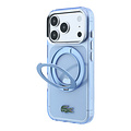 Lacoste Lacoste iPhone 18 Pro Max/iPhone 17 Pro Max Hartschalenhülle MagSafe IML Glänzende Oberfläche Ringständer - Hellblau