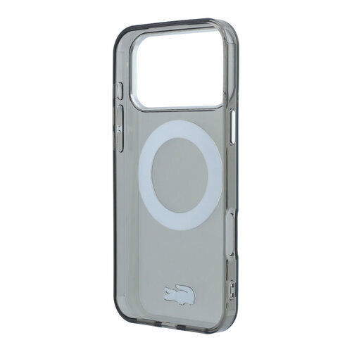 Lacoste Lacoste iPhone 18 Pro Max/iPhone 17 Pro Max Hartschalenhülle MagSafe IML Glänzende Oberfläche Ringständer - Schwarz