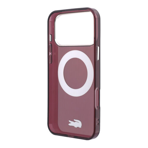 Lacoste Lacoste iPhone 18 Pro Max/iPhone 17 Pro Max Hartschalenhülle MagSafe IML Glänzende Oberfläche Ringständer - Bordeaux