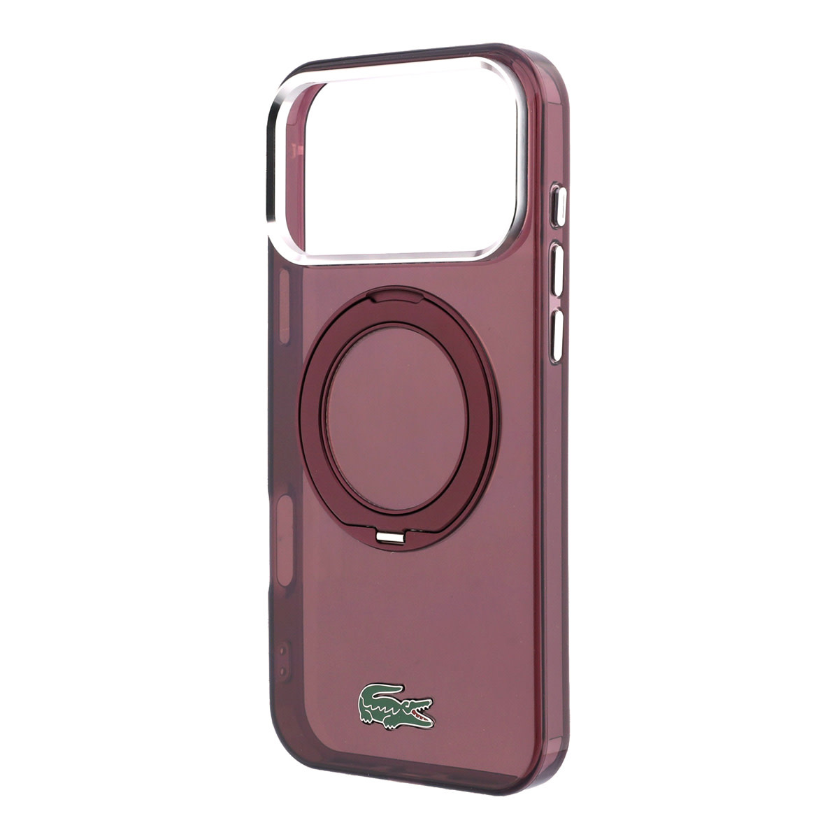 Lacoste Lacoste iPhone 18 Pro Max Backcover hoesje - HC Magsafe IML Glossy Finish With Ring Stand - Burgundy, foto 6 van 6
