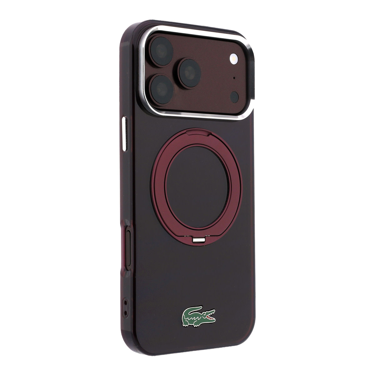 Lacoste Lacoste iPhone 18 Pro Max Backcover hoesje - HC Magsafe IML Glossy Finish With Ring Stand - Burgundy, foto 4 van 6