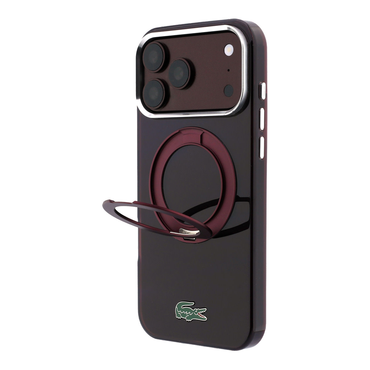 Lacoste Lacoste iPhone 18 Pro Max Backcover hoesje - HC Magsafe IML Glossy Finish With Ring Stand - Burgundy, foto 2 van 6