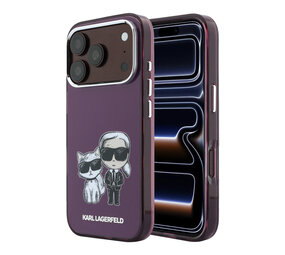 Karl Lagerfeld Karl Lagerfeld iPhone 18 Pro Backcover hoesje - HC Magsafe IML KC Bodies Sketch Print - Burgundy