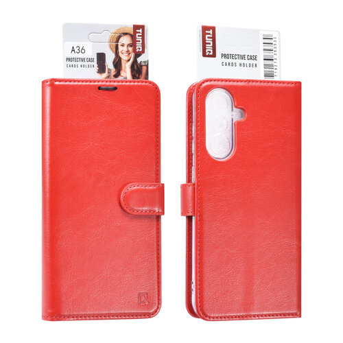 TUNIQ TUNIQ Galaxy A27 Back-Cover hul - Book type case - Rot