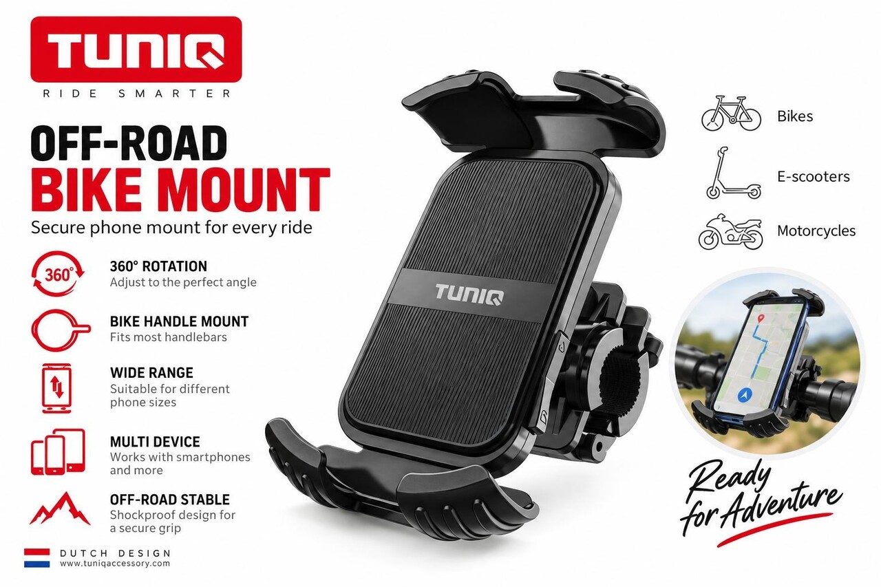 TUNIQ TUNIQ Handyhalter Fahrrad - off-road - Schwarz TUNIQ TUNIQ Handyhalter Fahrrad - off-road - Schwarz