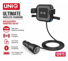 UNIQ Accessory UNIQ Autohouder +  Draadloze Oplader - Black