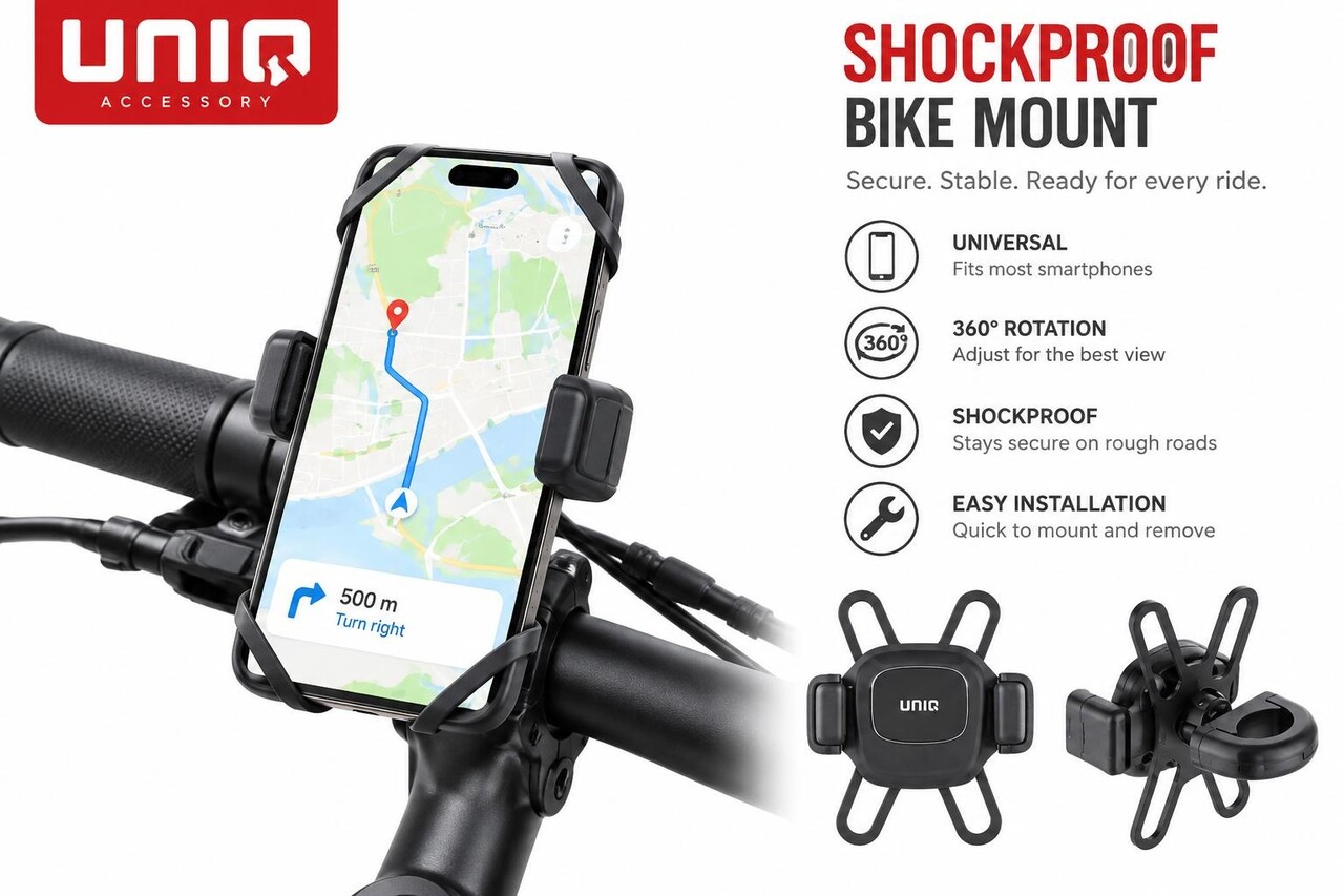 UNIQ Accessory UNIQ Accessory Universal Shockproof Bicycle Holder - Black UNIQ Accessory UNIQ Accessory Universal Shockproof Bicycle Holder - Black