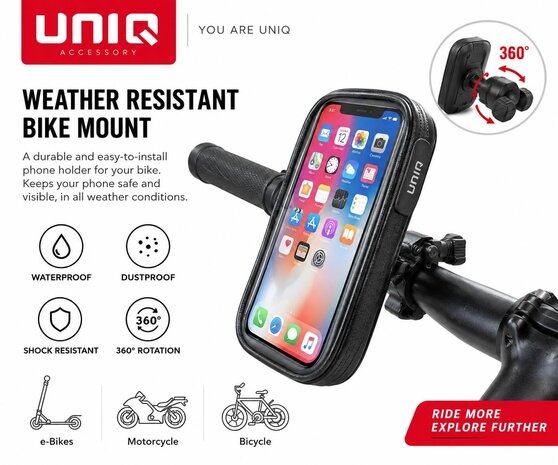 UNIQ Accessory UNIQ Accessory Wetterfester Fahrradhalter 6.5 inch - Schwarz UNIQ Accessory UNIQ Accessory Wetterfester Fahrradhalter 6.5 inch - Schwarz