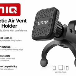 UNIQ Accessory Magnetic ventilation grille Phone holder - Black