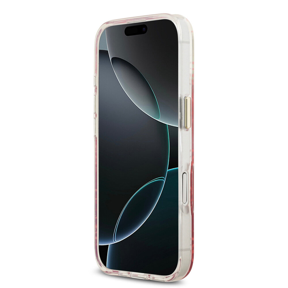 Guess Guess iPhone 17 Back cover case - 4G Patterned Glitter Silicone Cover - Pink