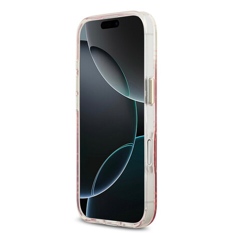Guess Guess iPhone 17 Back cover case - 4G Patterned Glitter Silicone Cover - Pink