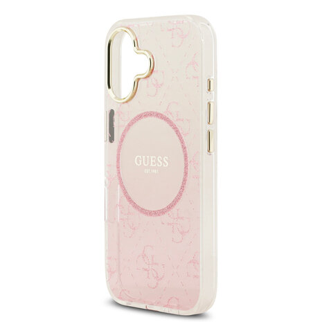 Guess Guess iPhone 17 Case - Silicone - 4G pattern - glitter - Pink