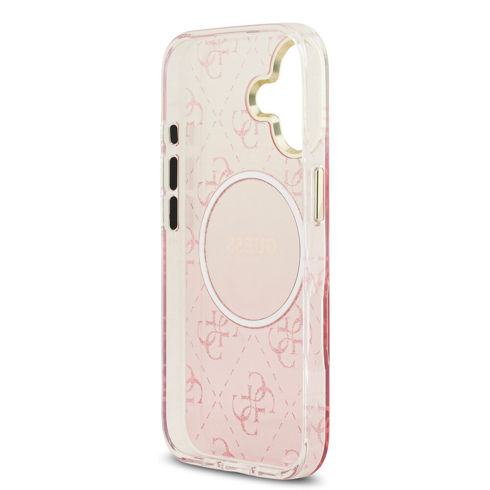 Guess Guess iPhone 17 Back cover coque - 4G Patterned Glitter Silicone Cover - Rose Guess Guess iPhone 17 Back cover coque - 4G Patterned Glitter Silicone Cover - Rose
