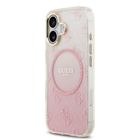 Guess Guess iPhone 17 Back-Cover hul - 4G Patterned Glitter Silicone Cover - Rosa Guess Guess iPhone 17 Back-Cover hul - 4G Patterned Glitter Silicone Cover - Rosa