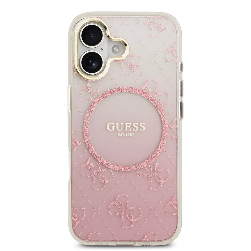 Guess Guess iPhone 17 Back cover case - 4G Patterned Glitter Silicone Cover - Pink