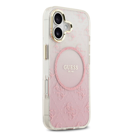 Guess Guess iPhone 17 Back cover coque - 4G Patterned Glitter Silicone Cover - Rose Guess Guess iPhone 17 Back cover coque - 4G Patterned Glitter Silicone Cover - Rose