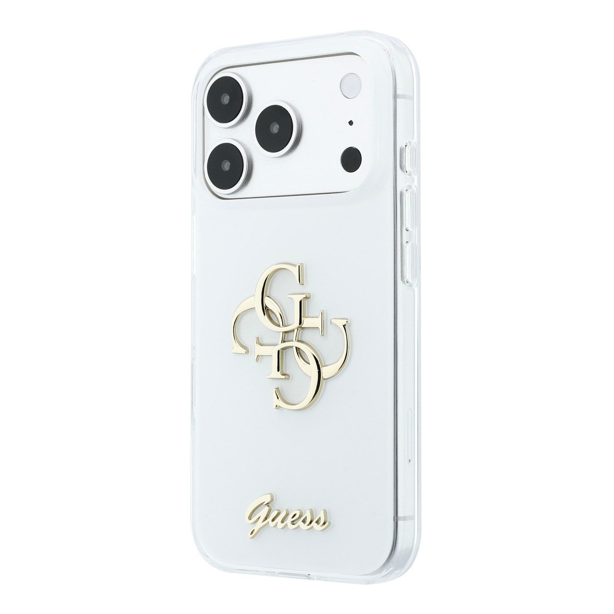 Guess Guess iPhone 18 Pro Hoesje - IML - 4G - harde behuizing - metalen scriptlogo - Wit, foto 2 van 6