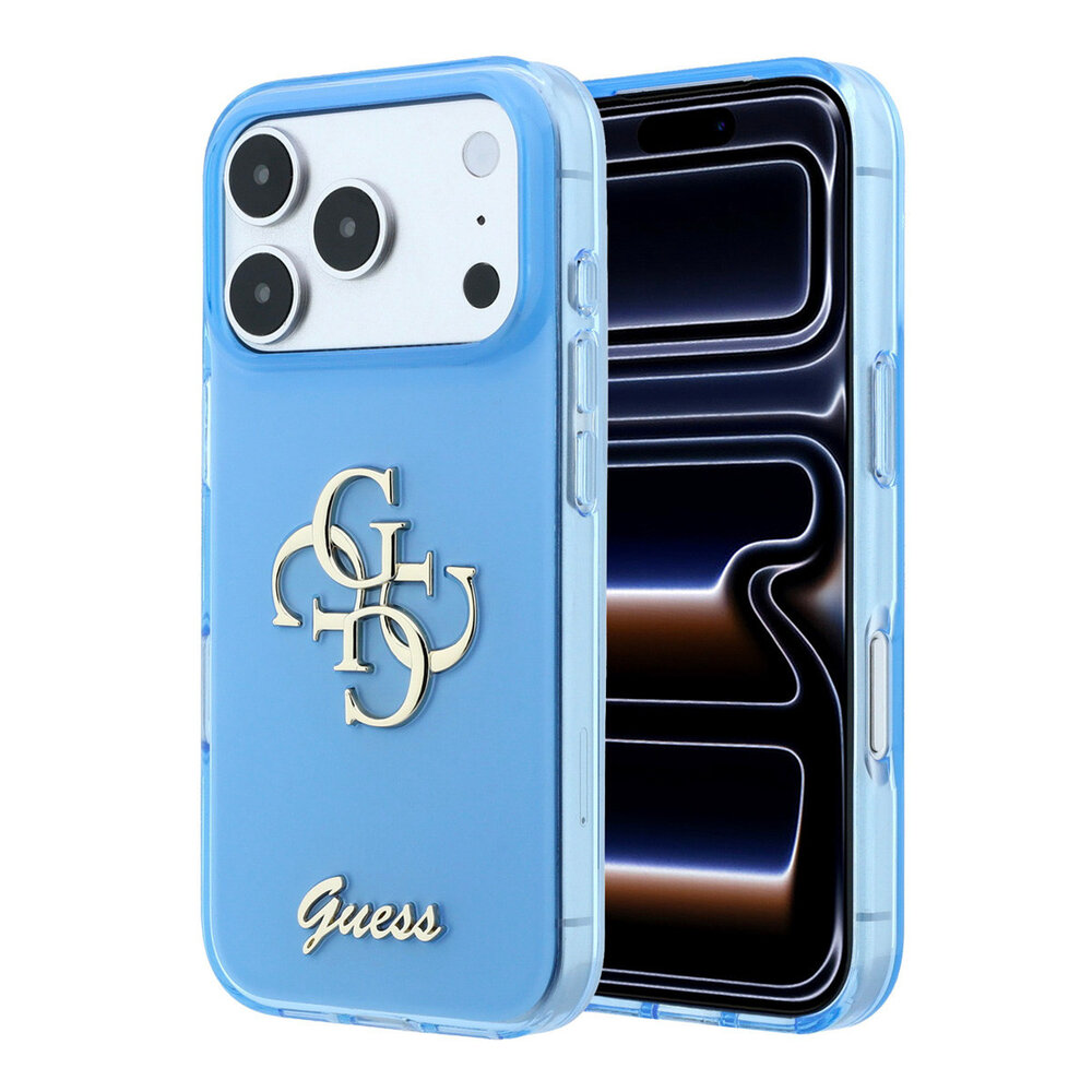 Guess Guess iPhone 18 Pro Hülle - IML - 4G - Hartschale - Metalllogo in Schreibschrift - Hellblau Guess Guess iPhone 18 Pro Hülle - IML - 4G - Hartschale - Metalllogo in Schreibschrift - Hellblau