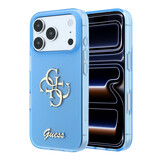 Guess Guess iPhone 18 Pro Hoesje - IML - 4G - harde behuizing - metalen scriptlogo - Lichtblauw