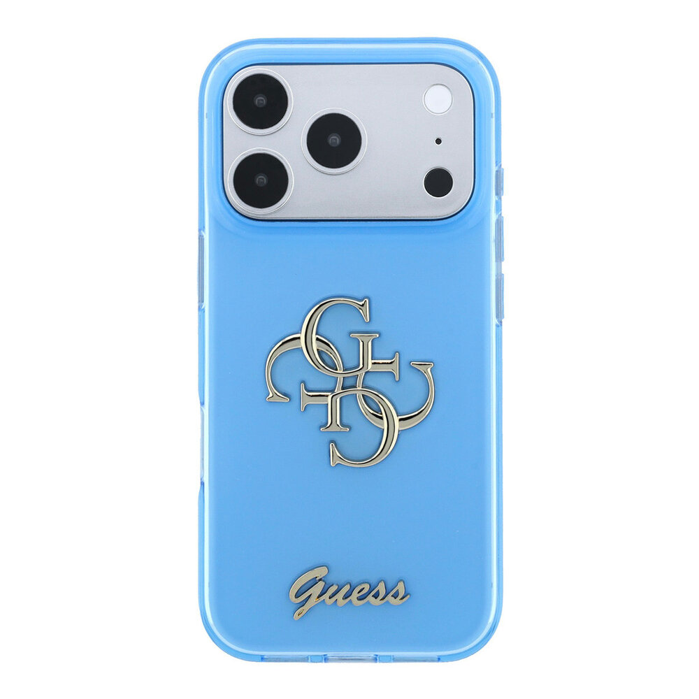 Guess Guess iPhone 18 Pro Hoesje - IML - 4G - harde behuizing - metalen scriptlogo - Lichtblauw Guess Guess iPhone 18 Pro Hoesje - IML - 4G - harde behuizing - metalen scriptlogo - Lichtblauw