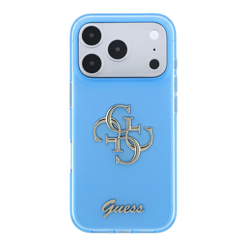 Guess Guess iPhone 18 Pro/iPhone 17 Pro Hartschalenhülle IML 4G Metall-Schriftlogo - Hellblau