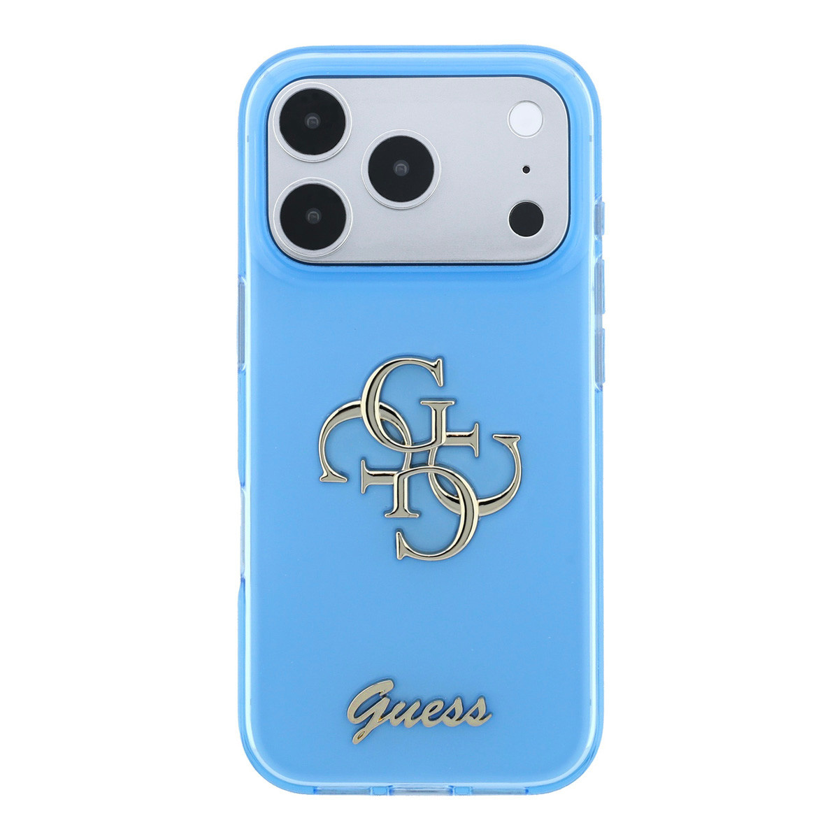 Guess Guess iPhone 18 Pro Hoesje - IML - 4G - harde behuizing - metalen scriptlogo - Lichtblauw, foto 3 van 6