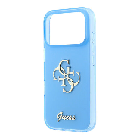 Guess Guess iPhone 18 Pro Hoesje - IML - 4G - harde behuizing - metalen scriptlogo - Lichtblauw Guess Guess iPhone 18 Pro Hoesje - IML - 4G - harde behuizing - metalen scriptlogo - Lichtblauw