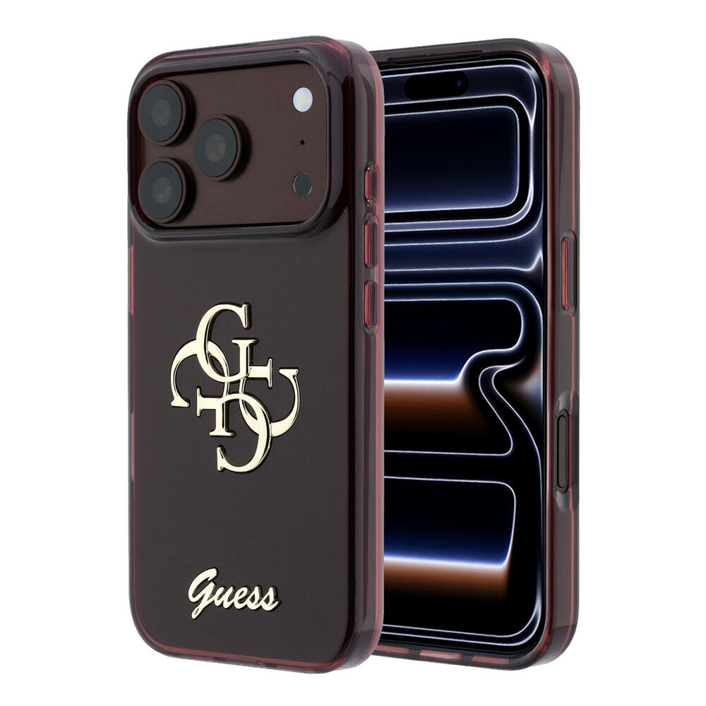 Guess Guess iPhone 18 Pro Hoesje - IML - 4G - harde behuizing - metalen scriptlogo - Bordeauxrood Guess Guess iPhone 18 Pro Hoesje - IML - 4G - harde behuizing - metalen scriptlogo - Bordeauxrood