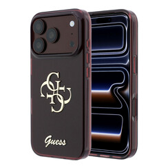 Guess iPhone 18 Pro/iPhone 17 Pro Hartschalenhülle IML 4G Metall-Schriftlogo - Bordeaux