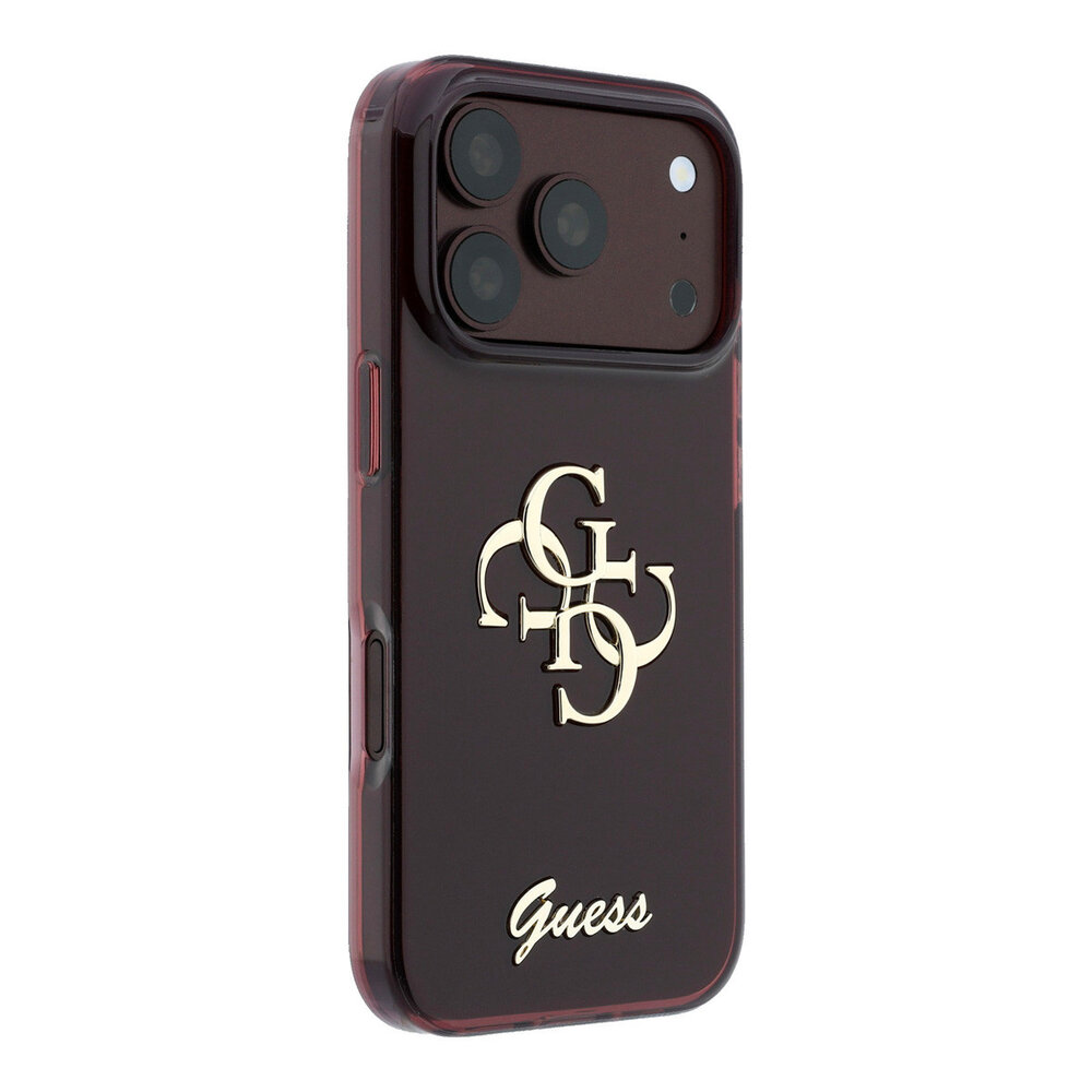 Guess Guess iPhone 18 Pro Hoesje - IML - 4G - harde behuizing - metalen scriptlogo - Bordeauxrood Guess Guess iPhone 18 Pro Hoesje - IML - 4G - harde behuizing - metalen scriptlogo - Bordeauxrood