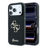 Guess Guess iPhone 18 Pro Max Hoesje - IML - 4G - harde behuizing - metalen scriptlogo - Zwart