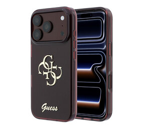 Guess Guess iPhone 18 Pro Max Hülle IML - 4G - Hartschale - Metalllogo in Schreibschrift Burgunderrot